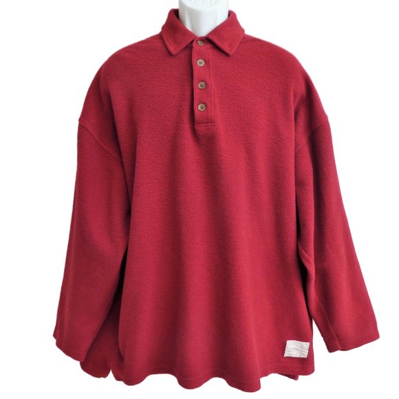 Vintage 80s Abercrombie Fitch The Big Shirt Red Polo Sweater Red Sportsmen XL